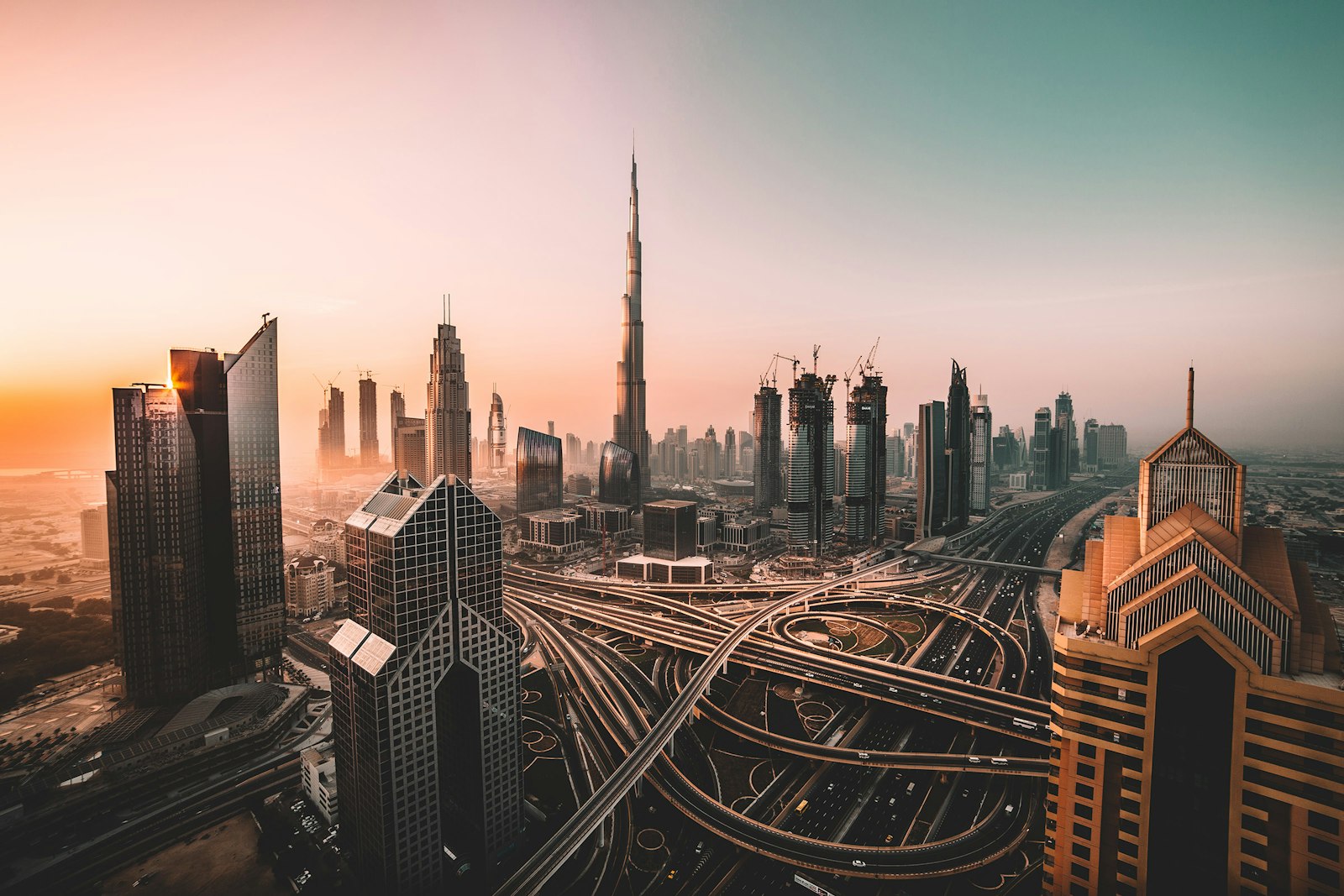 Dubai skyline with modern skyscrapers, UAE
